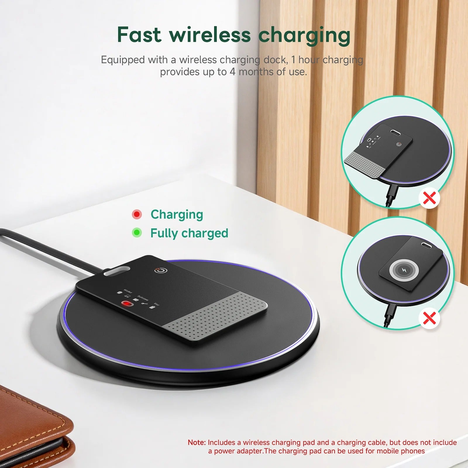 Ultra-Slim Rechargeable Smart Wallet Tracker